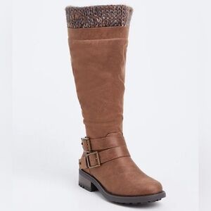 Torrid Buckle Sweater Knee Boot Brown size 6 brand new with tags